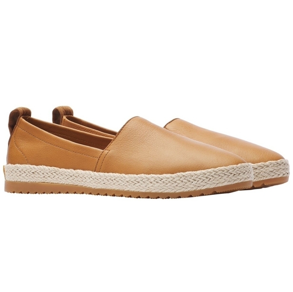 Sorel Women Ella Chestnut Leather Slip-On Jute Loafer Shoes Sz 7